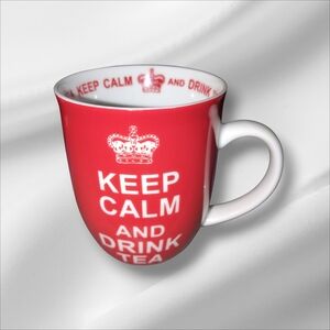 Red Keep Calm and Drink Tea Mug